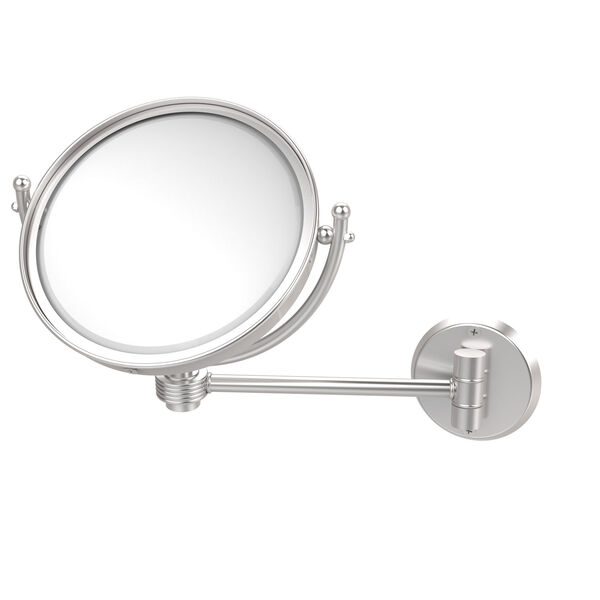 8 Inch Wall Mounted Make-Up Mirror 4X Magnification, Satin Chrome, image 1