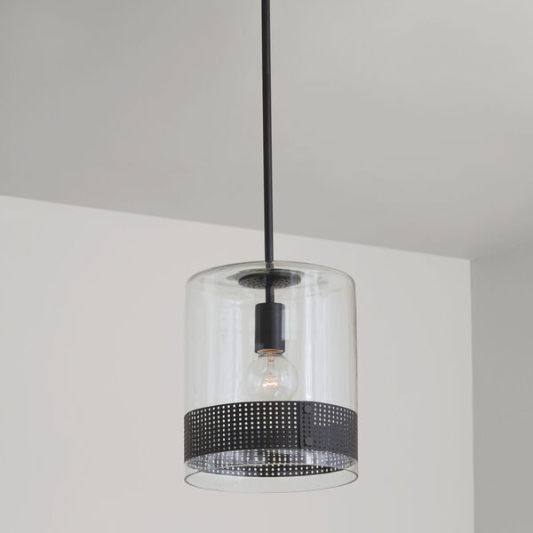 Matte Black One-Light 10-Inch Mini Pendant with Clear Glass, image 2