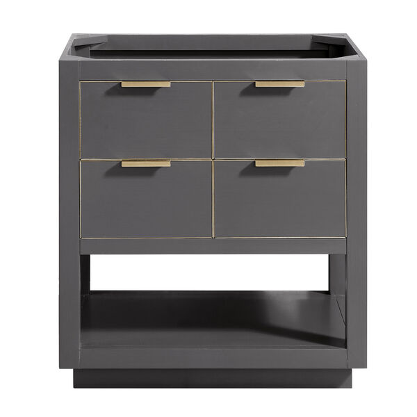 Allie 30-Inch Twilight Gray Matte Gold Vanity Only, image 1