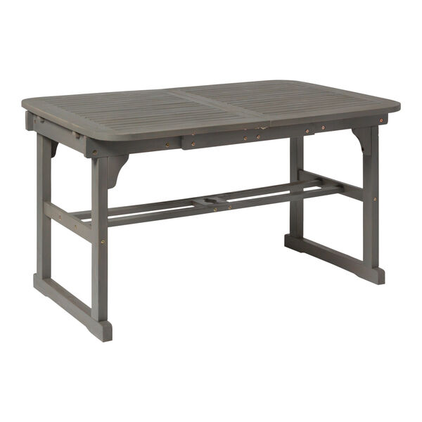 Gray Wash 35-Inch Extendable Outdoor Dining Table, image 1