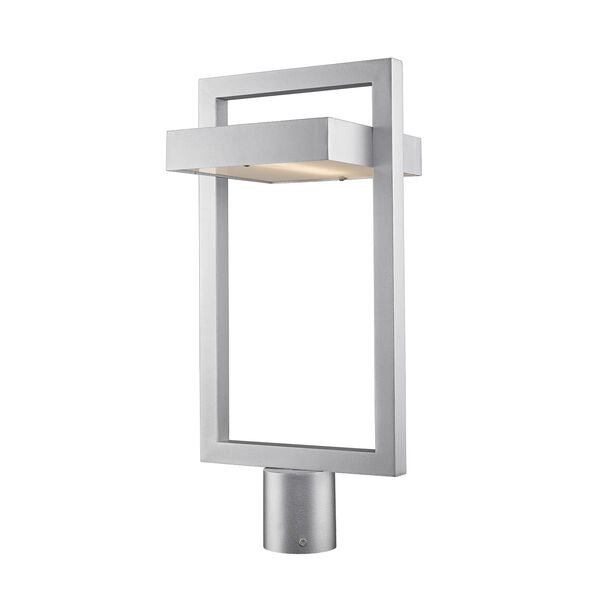 Luttrel Silver LED Outdoor Post Mount with Frosted Glass, image 1