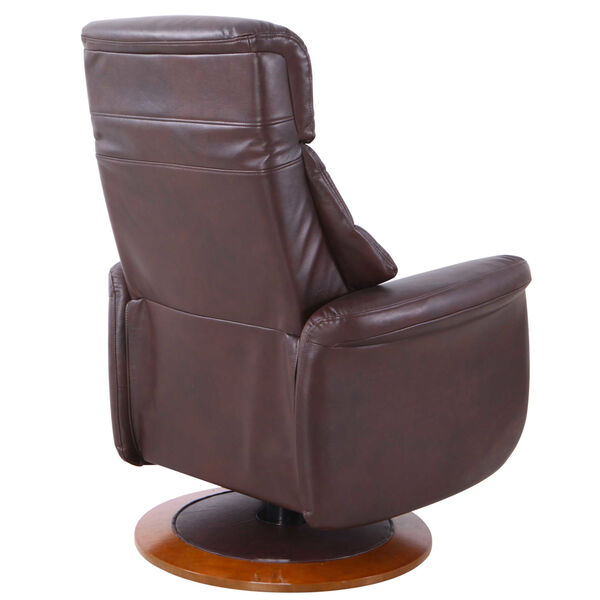 Linden Walnut Espresso Breathable Air Leather Manual Recliner, image 4