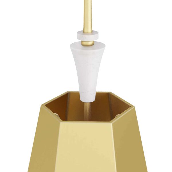 Teagan Antique Brass White Alabaster One-Light  Pendant, image 4