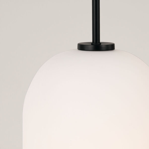 Lawson Matte Black One-Light Pendant with Soft White Glass, image 2