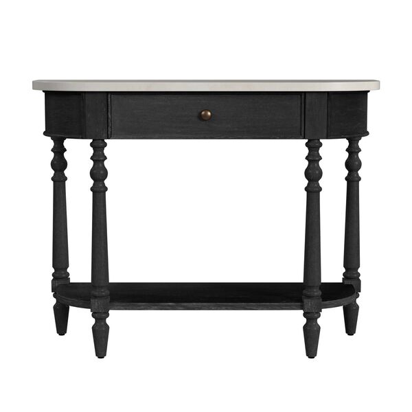 Danielle Washed Black Marble 40-Inch One--Drawer Console Table, image 3