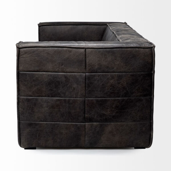 Stinson II Gray Leather Wrapped Three Seater Sofa, image 4