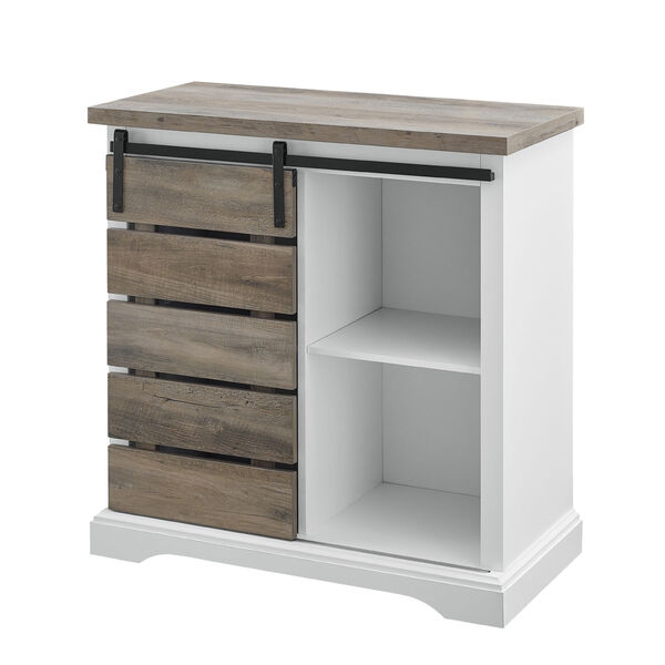 Solid White and Grey Wash TV Stand, image 9