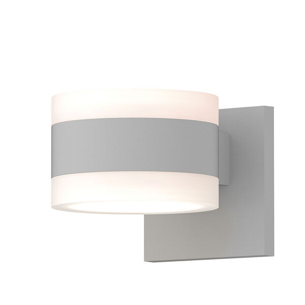 Inside-Out REALS Textured White Up Down LED Wall Sconce with Cylinder Lens and Cylinder Cap - White Cap with Frosted White Lens, image 1