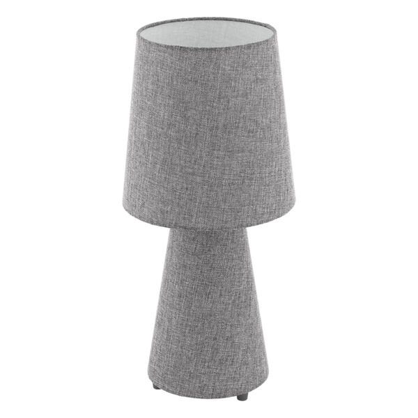 Carpara Grey Two-Light Table Lamp with Grey Fabric Shade, image 1