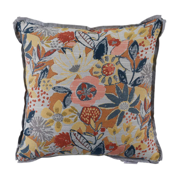 Garden Mustard and Chambray 22 x 22 Inch Pillow with Lure Welt, image 1