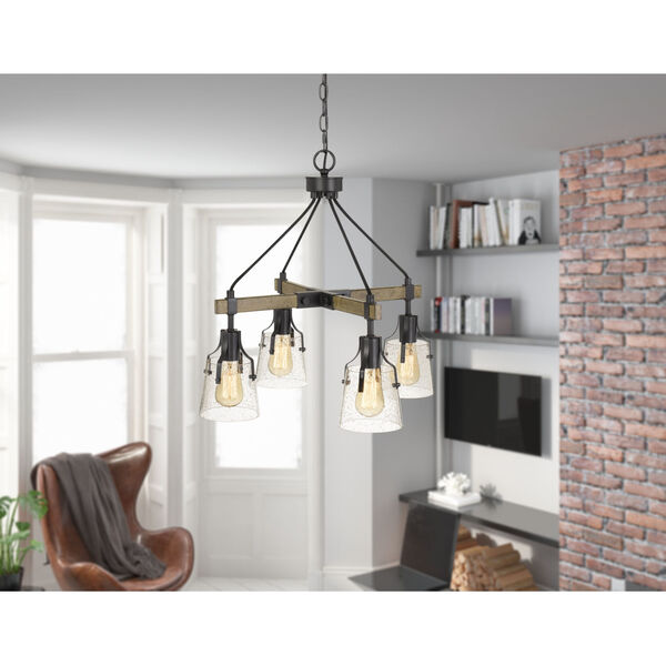 Aosta Gray and Black Four-Light LED Chandelier, image 2