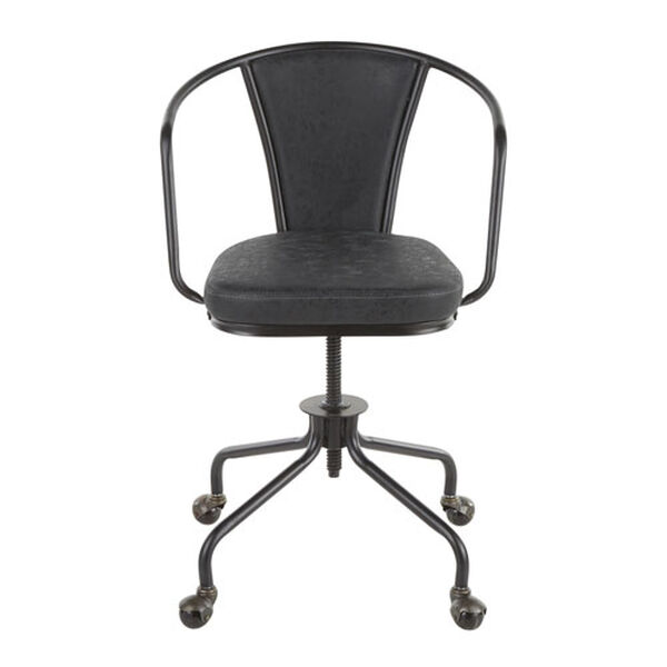 Oregon Black and Dark Grey Upholstered Task Chair, image 6