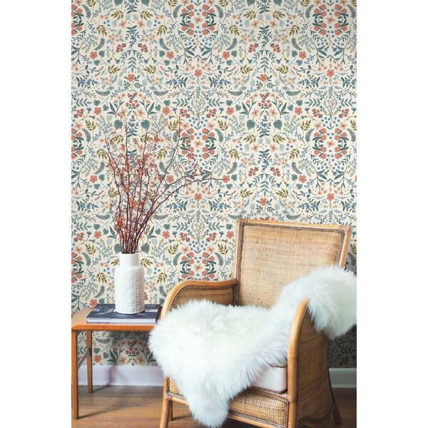 Rifle Paper Co. Beige and Coral Wildwood Wallpaper, image 3