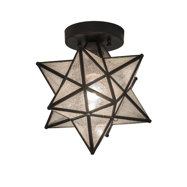 Moravian Star Bronze Nine-Inch One-Light Semi-Flush Mount, image 1