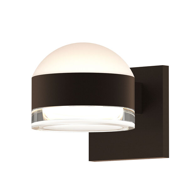 Inside-Out REALS Textured Bronze Up Down LED Wall Sconce with Cylinder Lens and Dome Cap with Clear Lens, image 1