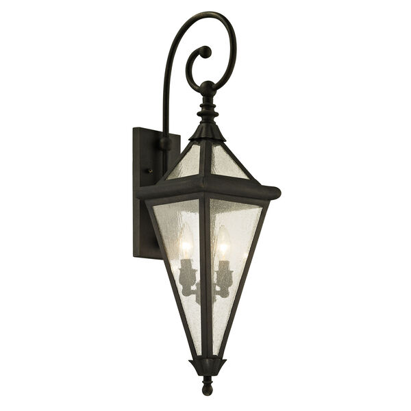 Geneva Vintage Bronze Two-Light Outdoor Wall Sconce with Clear Seeded Glass, image 1