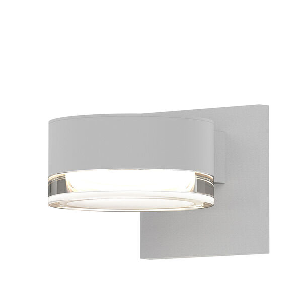Inside-Out REALS Textured White Downlight LED Wall Sconce with Clear Lens, image 1