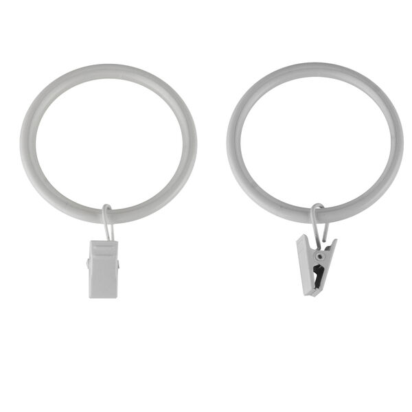 White Noise-Canceling Curtain Rings with Clip, Set of 10, image 2