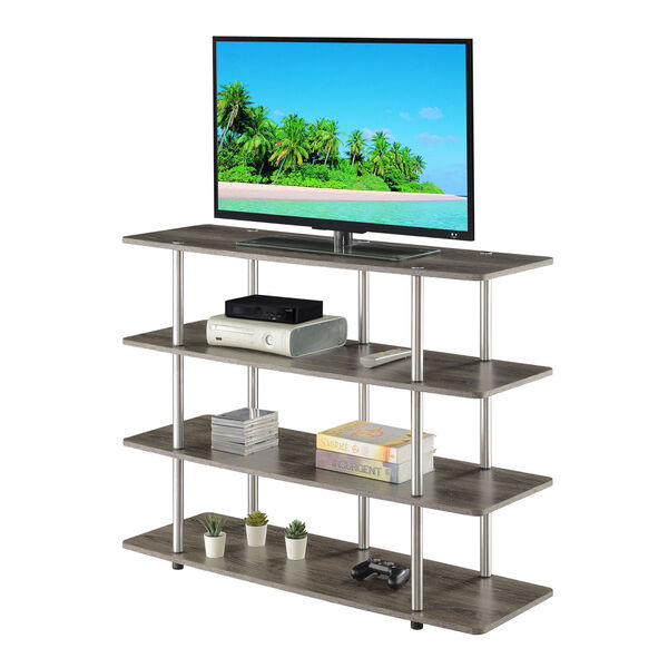 Designs2Go Weathered Gray Highboy Four-Tier TV Stand, image 3