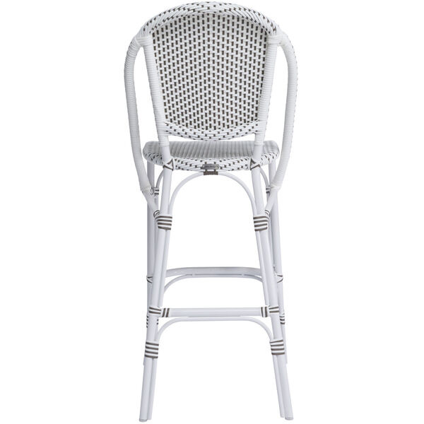 Sofie White and White with Cappuccino Dots Outdoor Bar Stool, image 3