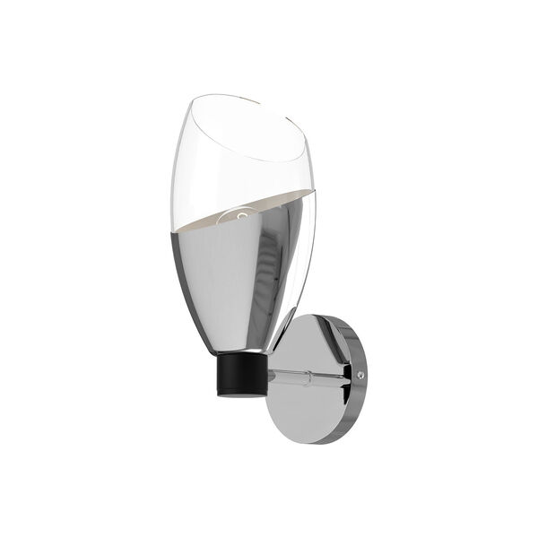 Capri Chrome One-Light Wall Sconce with Clear Glass, image 1