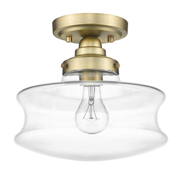 Keal Antique Brass One-Light Convertible Semi-Flush Mount with Clear Glass, image 5