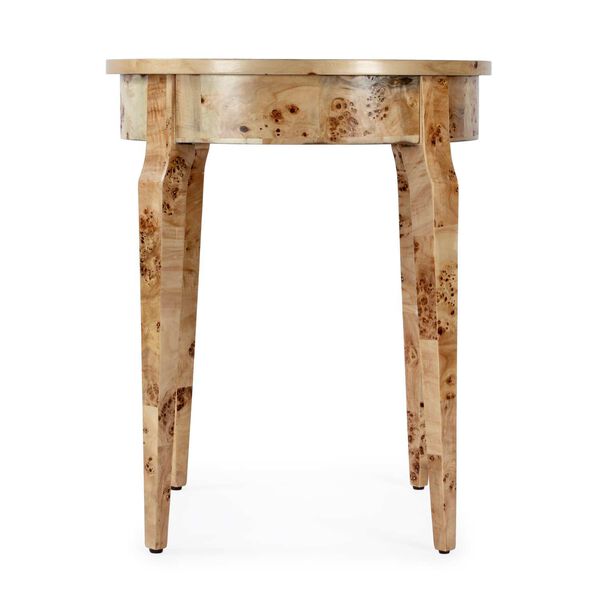 Archer Traditional Burl Side Table with Drawer, image 3