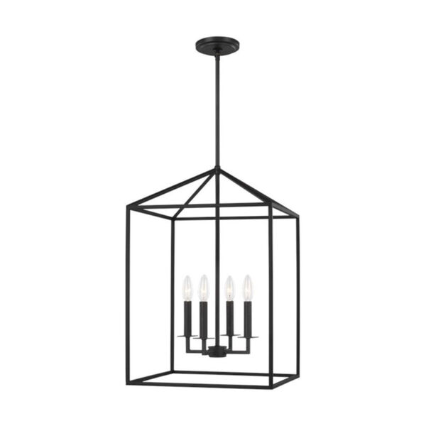 Perryton Midnight Black Four-Light Pendant without Bulbs, image 2