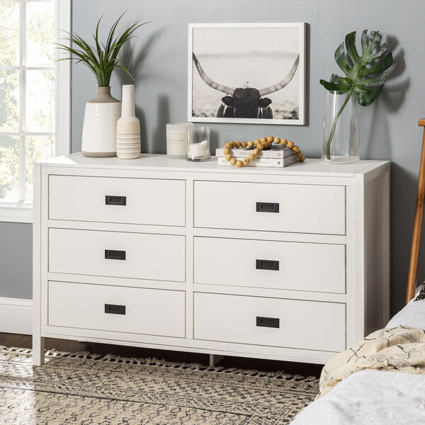Lydia White Dresser with Six Drawer, image 1