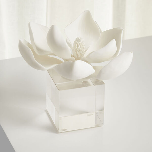 White 9-Inch Oleander Sculpture, image 4