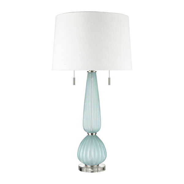 Mariani Blue and Clear Two-Light Table Lamp, image 2