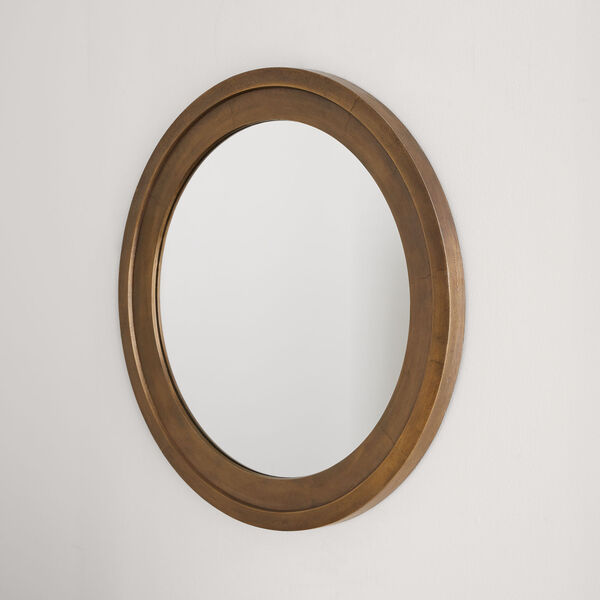 Oxidized Brass 33 x 33 Inch Round Decorative Mirror, image 3