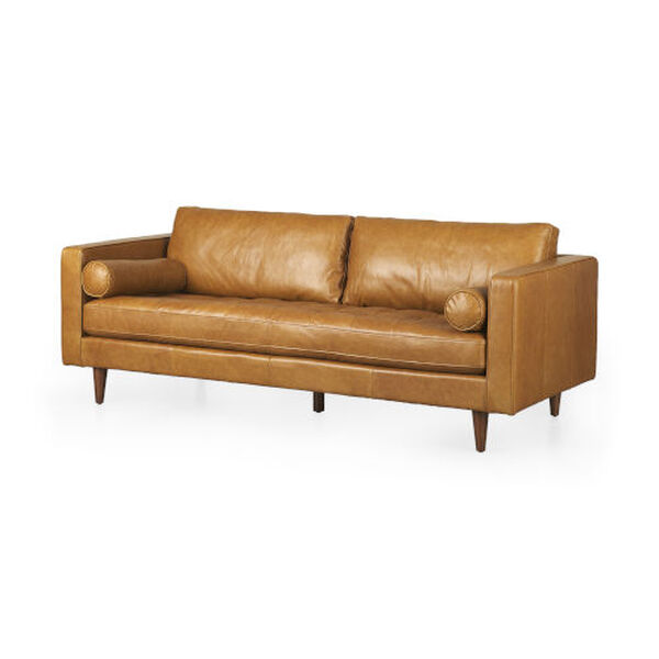 Svend Tan Leather Sofa, image 1