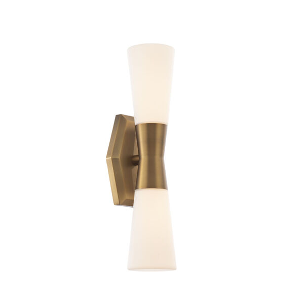 Locke Aged Brass Two-Light LED Wall Sconce, image 1