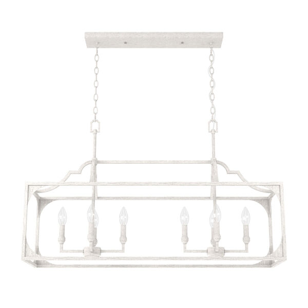 Highland Hill Distressed White Eight-Light Chandelier, image 1