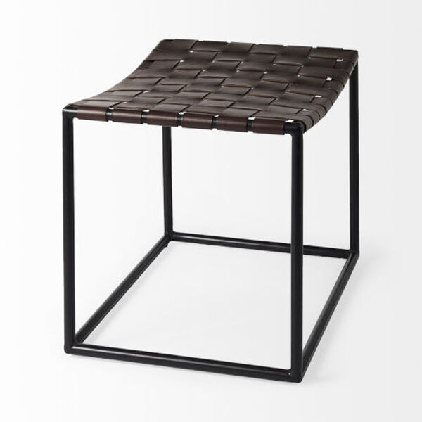 Clarisa Brown and Black 17-Inch Height Stool, image 4