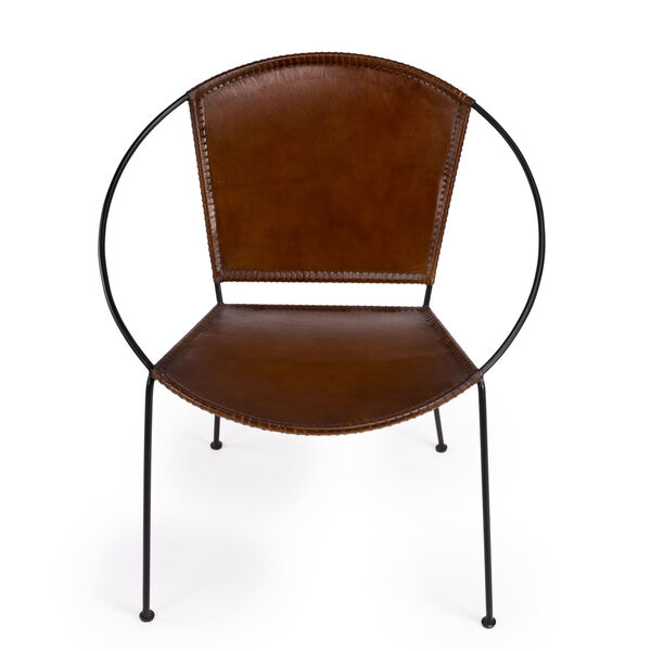Milo Brown Leather Accent Chair, image 2