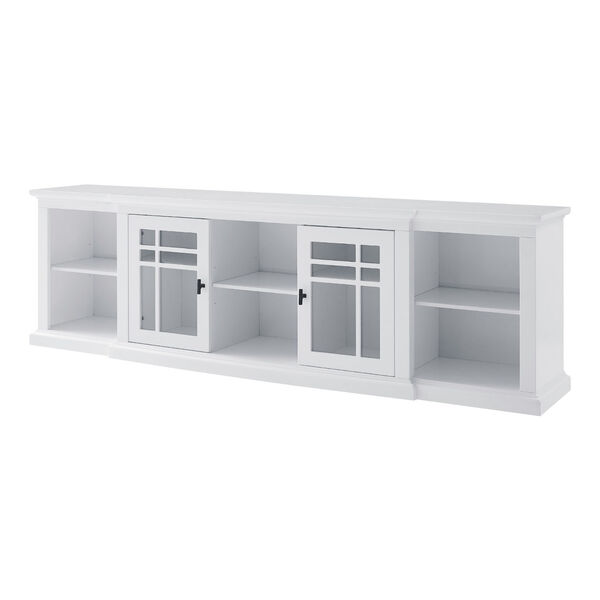 White Glass Door Storage TV Stand, image 6