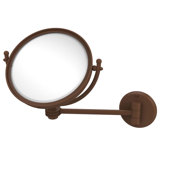 8 Inch Wall Mounted Make-Up Mirror 4X Magnification, Antique Bronze, image 1