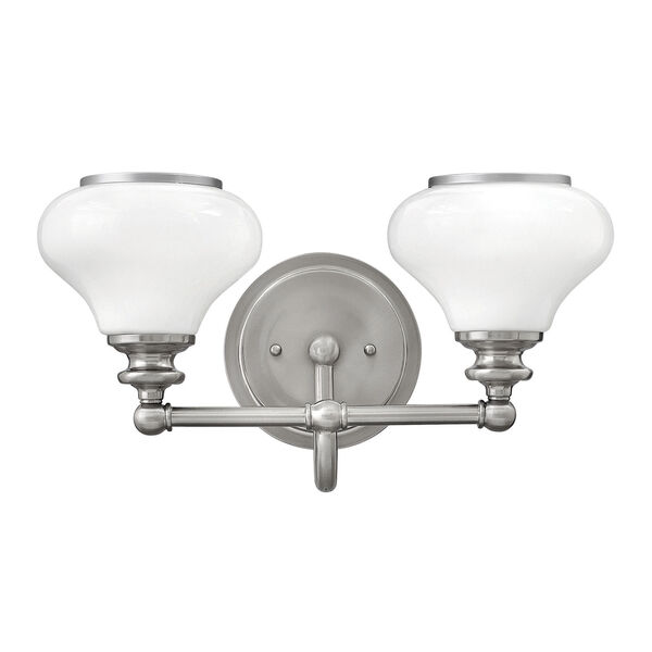 Ainsley Brushed Nickel Two-Light Bath Sconce, image 1