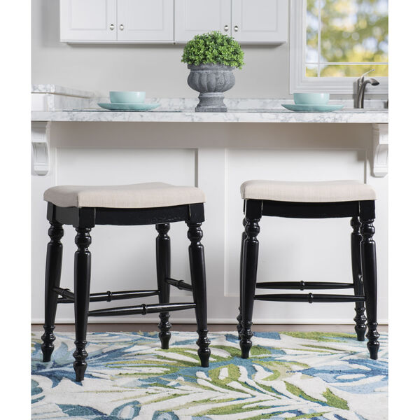 Lincoln Black Backless Counter Stool, image 3
