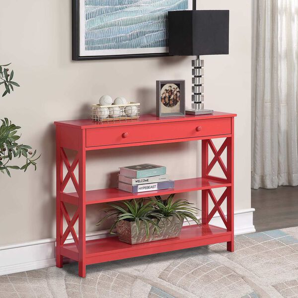 Oxford One Drawer Console Table in Coral, image 2