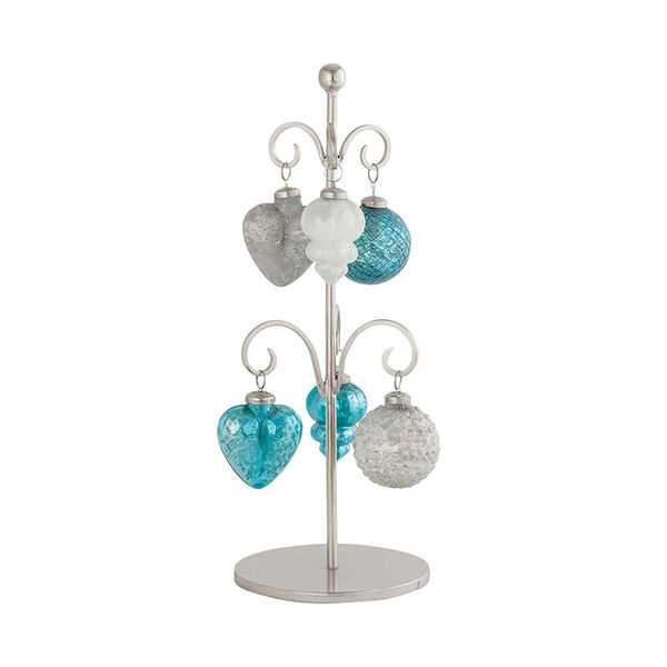 Glazyer Antique Silver and Blue Ornament Stand, image 1