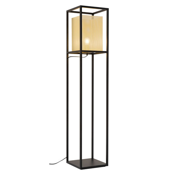 Yves Gold and Black One-Light Floor Lamp, image 1