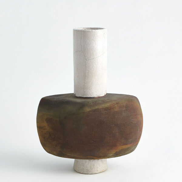 Rust Cylindrical Flared Base Vase, image 1