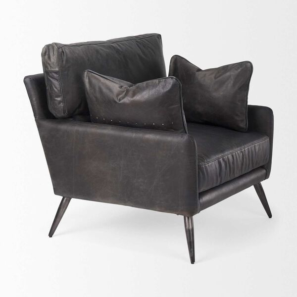 Cochrane Black and Gray Leather Wrapped Chair, image 5