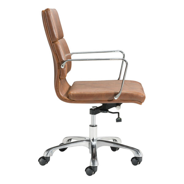 Ithaca Vintage Brown and Silver Office Chair, image 3