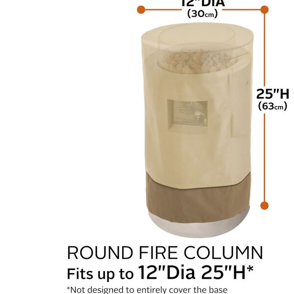 Ash Beige and Brown Round Fire Column Cover, image 4