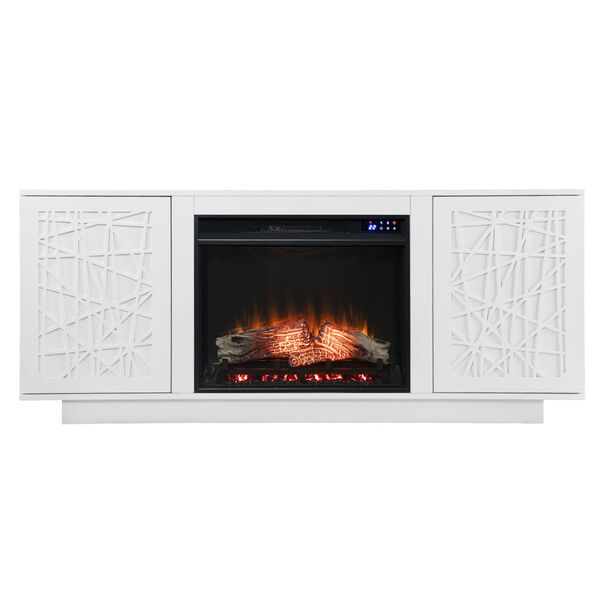Delgrave White Electric Media Fireplace with Storage, image 4