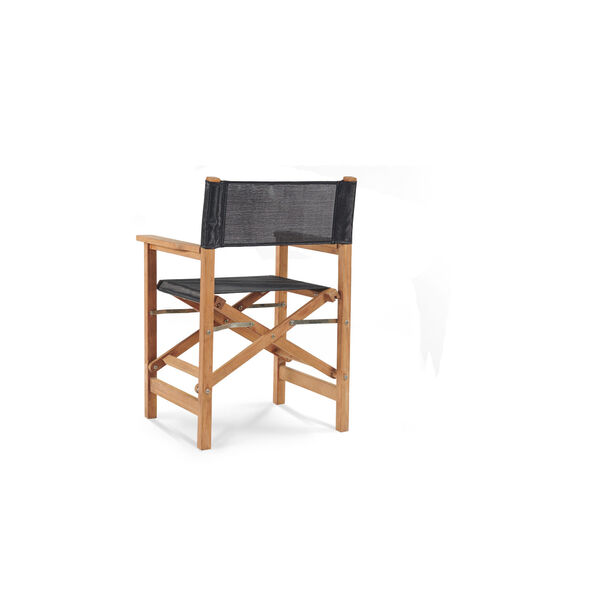 Director Black Teak Folding Outdoor Chair, image 2
